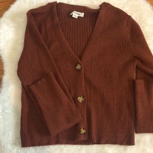 Brown cropped cardigan